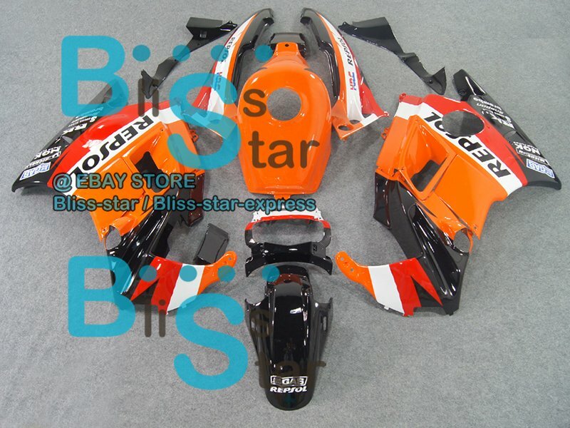 Orange Glossy ABS Fairing With Tank Cover Kit Fit HONDA CBR600F2 1991-1994 33 A7 image