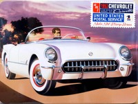 1953 Chevrolet Corvette Usps In Collectible Tin 1:25 Amt Model Kit AMT1244
