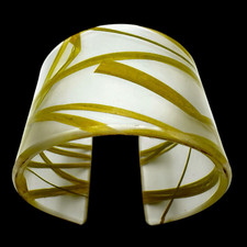 Clear Resin  Grass Cuff Bracelet Wide