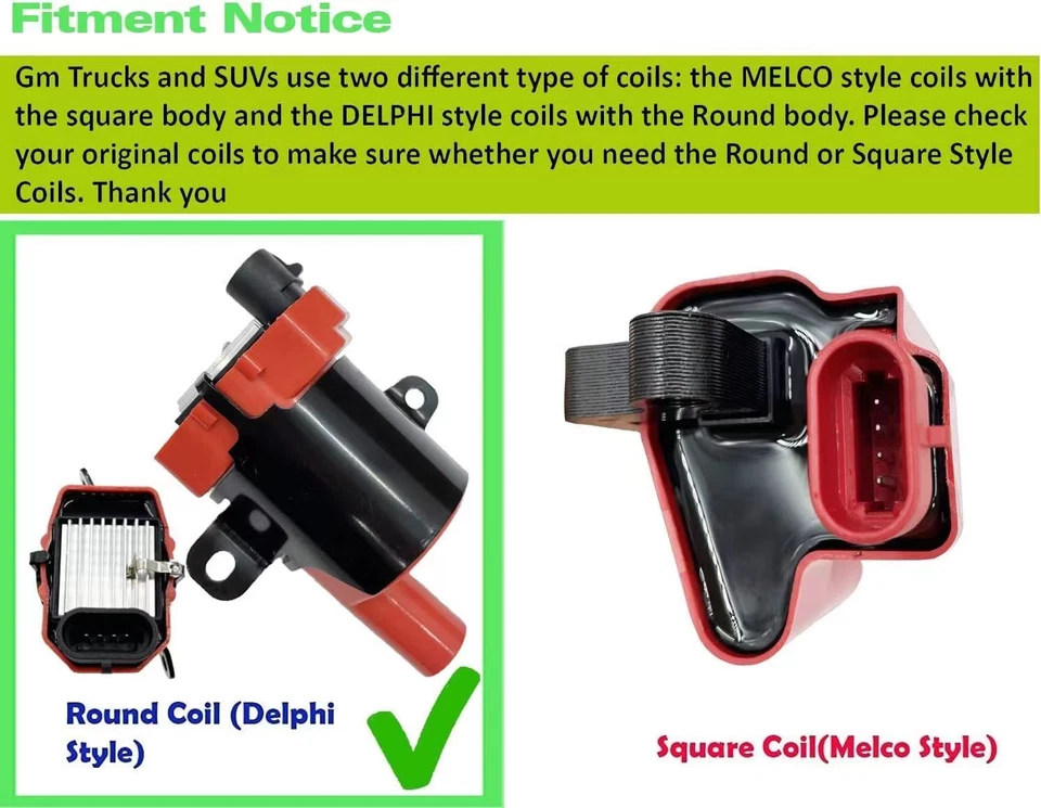 Bobina de encendido 8 piezas UFD262R PARA 2004 2005 WORKHORSE FASTRACK FT1461 6,0 L V8 Foto 2 de 4