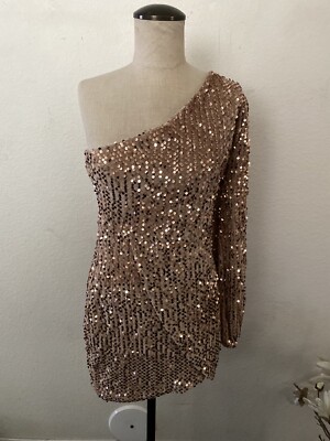CBR Rose Gold Asymmetrical Sequin Dress. New with tag