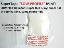 SuperTape Super Tape LOW PROFILE shape  MINI tabs lace wig hair piece tape 