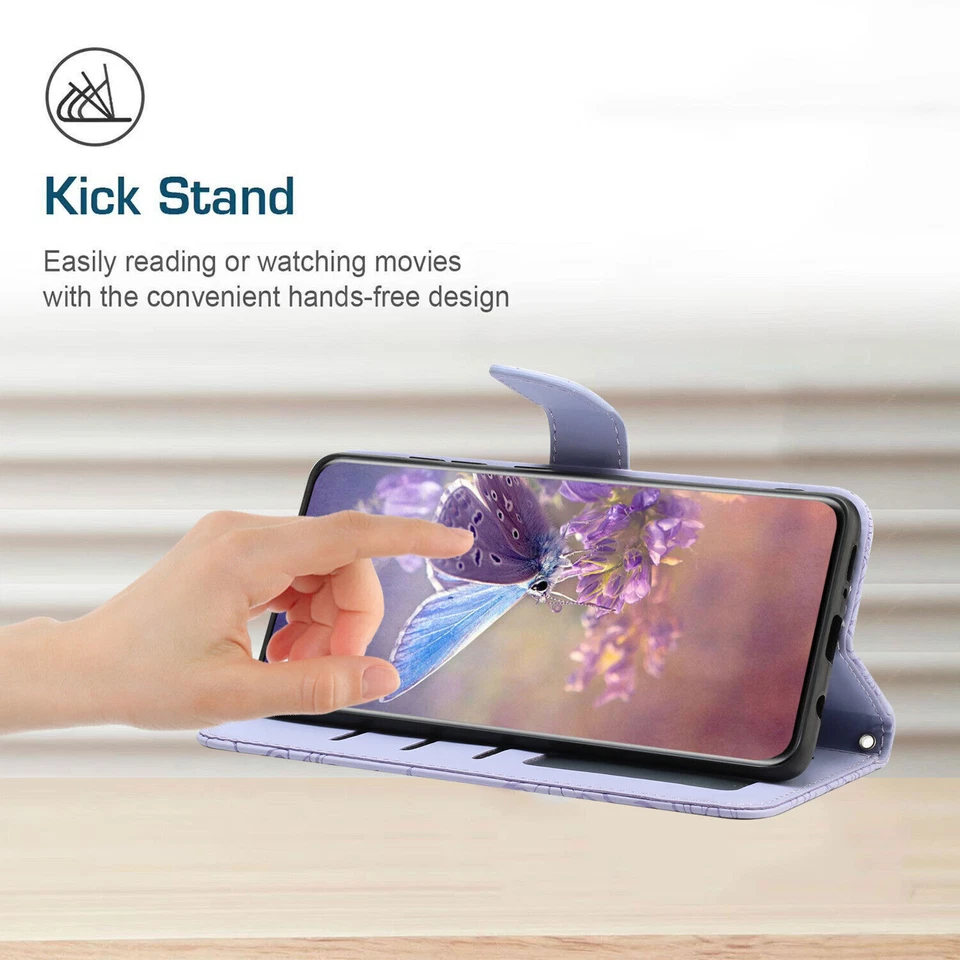 Crossbody Butterfly Card Wallet Phone Case For Samsung S23 Ultra A53 A13 A14 - Image 3 of 4