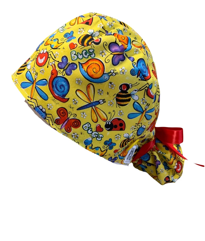 Gorra Exfoliante Bugs Bees Ladybug Forrada de Satén Cola de Caballo Sombrero Protección de Cabello Largo Foto 3 de 4