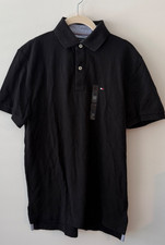 Tommy Hilfiger Black Polo Shirt Men  s XS Classic Fit Short Sleeve NWT Logo