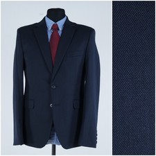 Navy Blue Blazer 40R UK Size MUNZ Mens Wool Sport Coat Jacket