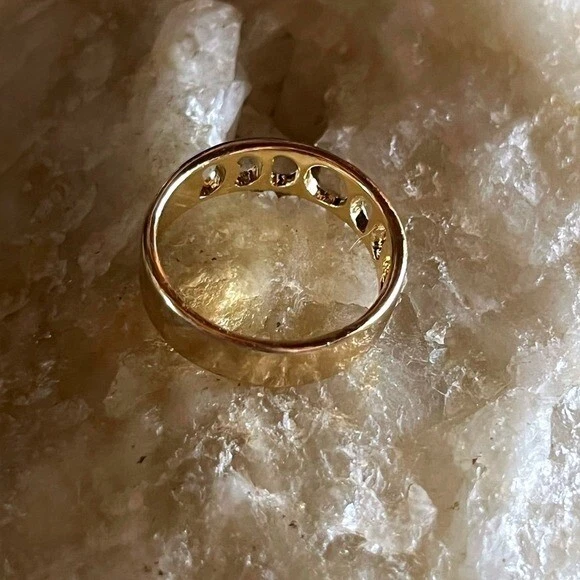 New Gold Moon Lunar Phase Band Ring-4 mm Width-Celestial-Boho-Gift-Zodiac-Size 7 - Image 3 of 4