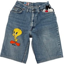 Vintage 90s Levi's Orange Tab Looney Tunes Denim Shorts USA Tweety