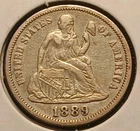 1889 Seated Liberty Dime XF+
