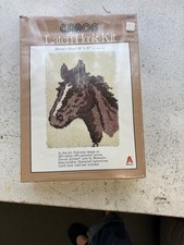 Vintage 1978 Caron 'Horses Head' Latch Hook Kit.20"x27". NIB