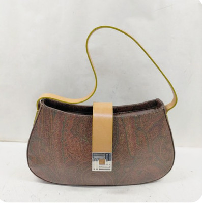 Etro Shoulder Bag Paisley Brown PVC 2553746 Excellent Condition