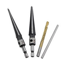 Carbon Steel Taper Reamer Set of Four Hexagonal Shank Woodworking Electric Dr...