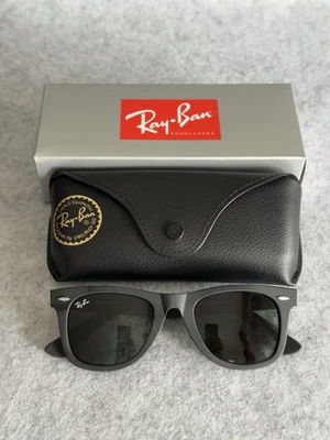 Ray-Ban Wayfarer RB2140 901  Classic Wayfarer S:50 - Matte Noir /Vert - Photo 1/4