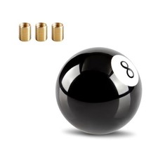 1 PC 8 Billiard Ball Shift Knob, Round Pool Ball Shift Knob with 3 Adapters,