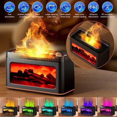 NEW Fireplace Diffuser Humidifier essential oil support Ultrasonic Aromatherapy