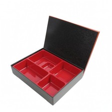 Japanische Bento Brotdose Holzmaserung Deckel Fünf Fächer Brotdose