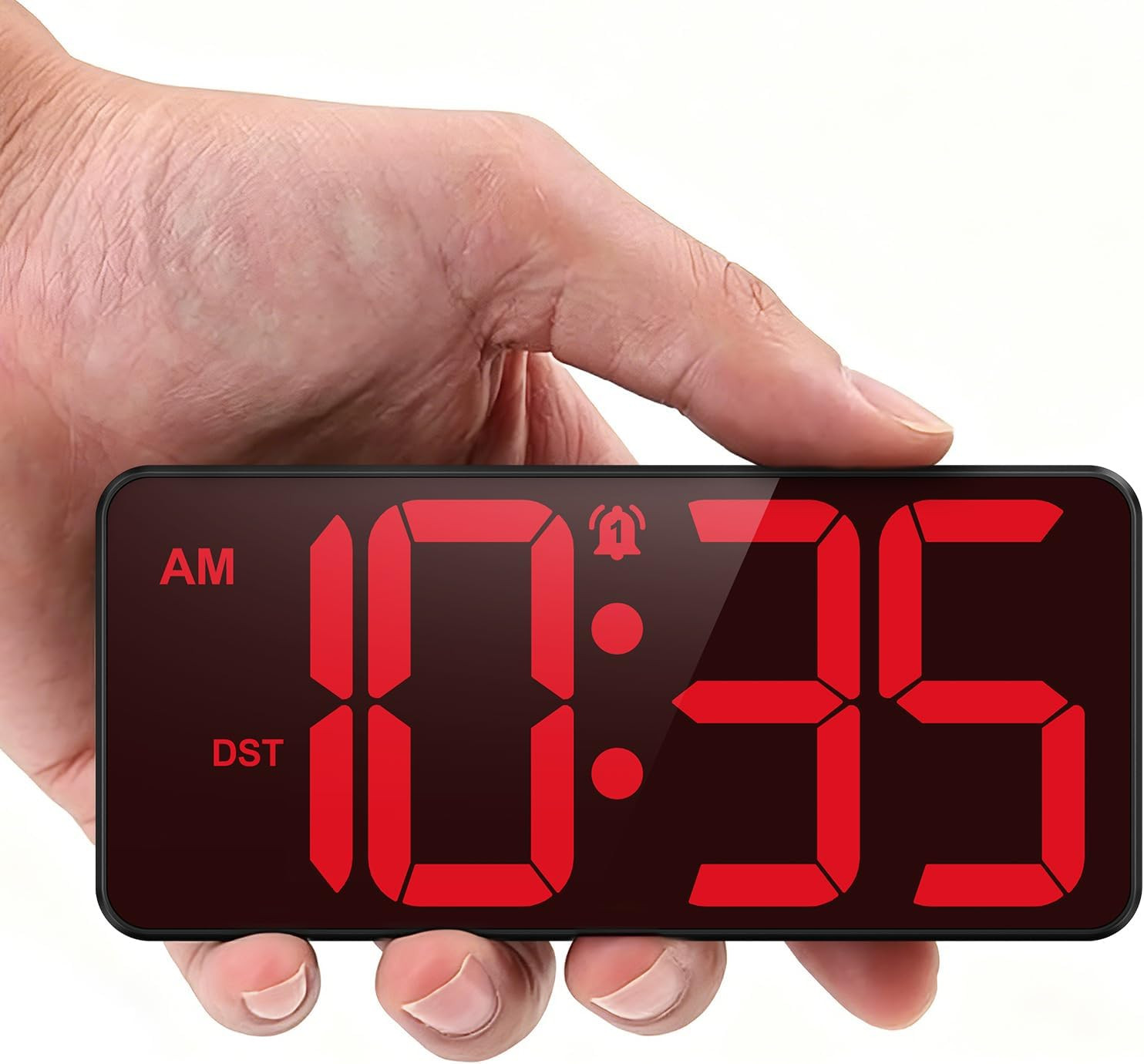 Digital Alarm Clock, Battery Operated Digital Clock for Travel, Small