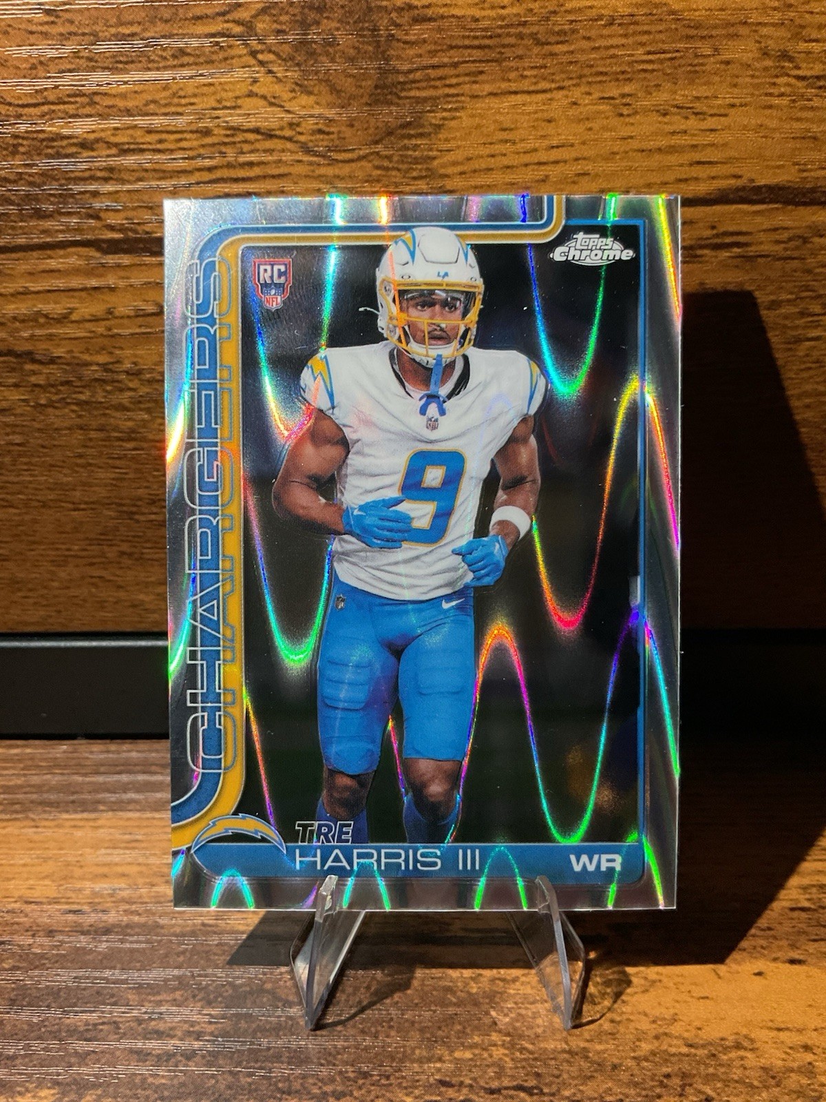2025 TOPPS CHROME RAYWAVE REFRACTOR #338 TRE HARRIS III RC CHARGERS