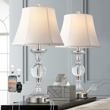 Glass Table Lamps Living Room Modern Table Lamp Bedroom Bedside Lamps Set of 2
