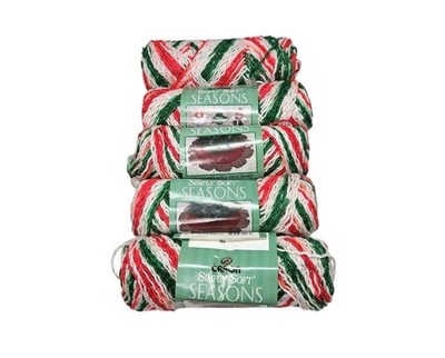Caron Simply Soft SEASONS Yarn Skein Lot of 5 ''Glitter Ombre'' #2907 Christmas