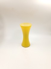 Vase Sablier Vintage Opaline Jaune Vif Verre de Murano Space Age 70 80s Diabolo