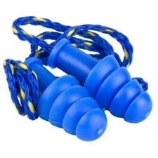Walker's Game Noise Reduction Blue Rubber Corded Ear Plugs - GWP-TPRCORD-BL