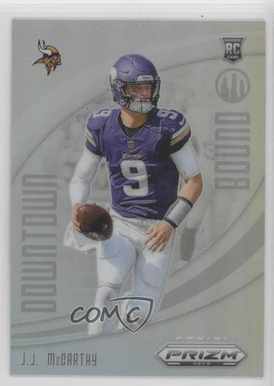 2024 Panini Prizm Deca Downtown Bound Silver Prizm JJ McCarthy #13 Rookie RC
