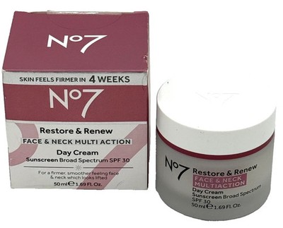 No7 Restore & Renew Face & Neck Multi Day Cream SPF 30 (2743) Exp 2027+