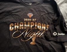 NY KNICKS SHIRT XL SGA NBA CHAMPIONS BANNER NIGHT MSG BASKETBALL 10/20/2026