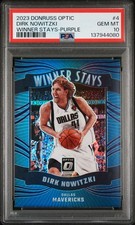 2023 PANINI DONRUSS OPTIC WINNER STAYS PURPLE #4 DIRK NOWITZKI PSA 10
