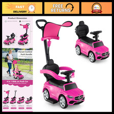 3-in-1 Push Car for Toddlers, Sliding Walking Toy with Music, Horn  Storage - P