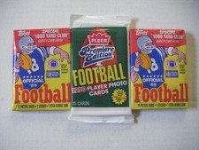 2 PKS TOPPS '89 FUTBOL Y 1 PK '90 FLEER FOOTBALL 15 TARJETAS POR PACK