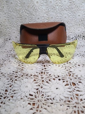 Gargoyle Sunglasses  85MM Shooting Glasses Yellow lens with Black frames~vintage