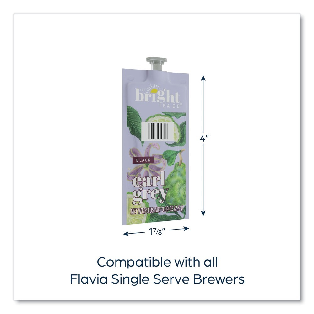 FLAVIA 48026 0.09 oz. The Bright Tea Co. Freshpack - Earl Gray (100/Carton) New