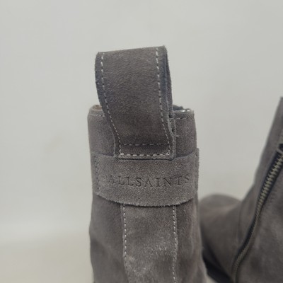 AllSaints Boots Mens EU42 US9 Gray Suede Hollow Chelsea 
