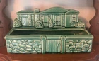 McCoy Planter # 887  Green Ranch House Stone Wall 1950s Vintage