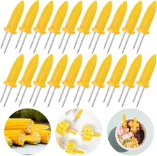 20 Pack 3.54 Inch Large Corn Holders, Stainless Steel Corn on the Cob Holders, C
