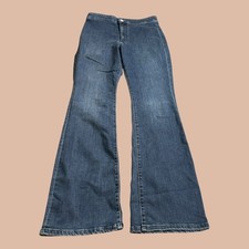 Pilcro High Rise Flare Leg Jeans Womens Size 30 Dark Wash Blue Anthropologie