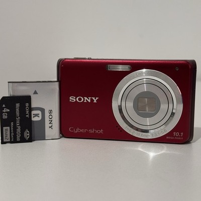 Sony Cyber-shot DSC-W180 10.1MP Digital Camera red TESTED w/ Battery + SD card