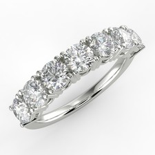 1.4 Ct Round Cut VS2/E Half Round Diamond Eternity Ring Band 14K White Gold