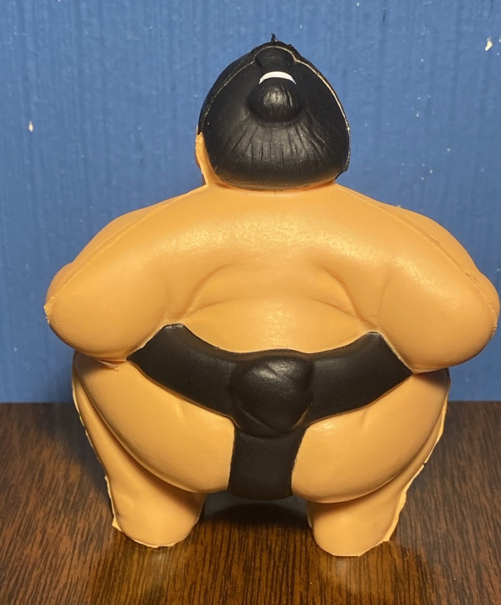 VINTAGE Sumo Wrestler Foam Hand Squishy, Stress Ball Novelty Toy