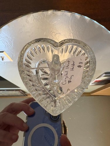 Lead Crystal Heart Shaped Ring Holder
