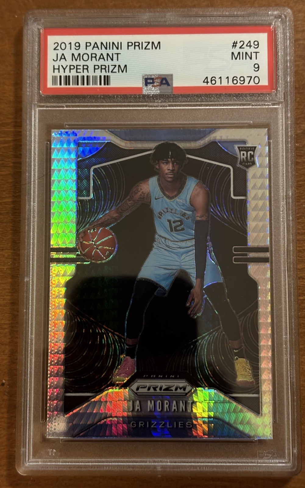 2019-20 Panini Prizm - Ja Morant Hyper PSA 9 Mint Rookie RC Memphis Grizzlies
