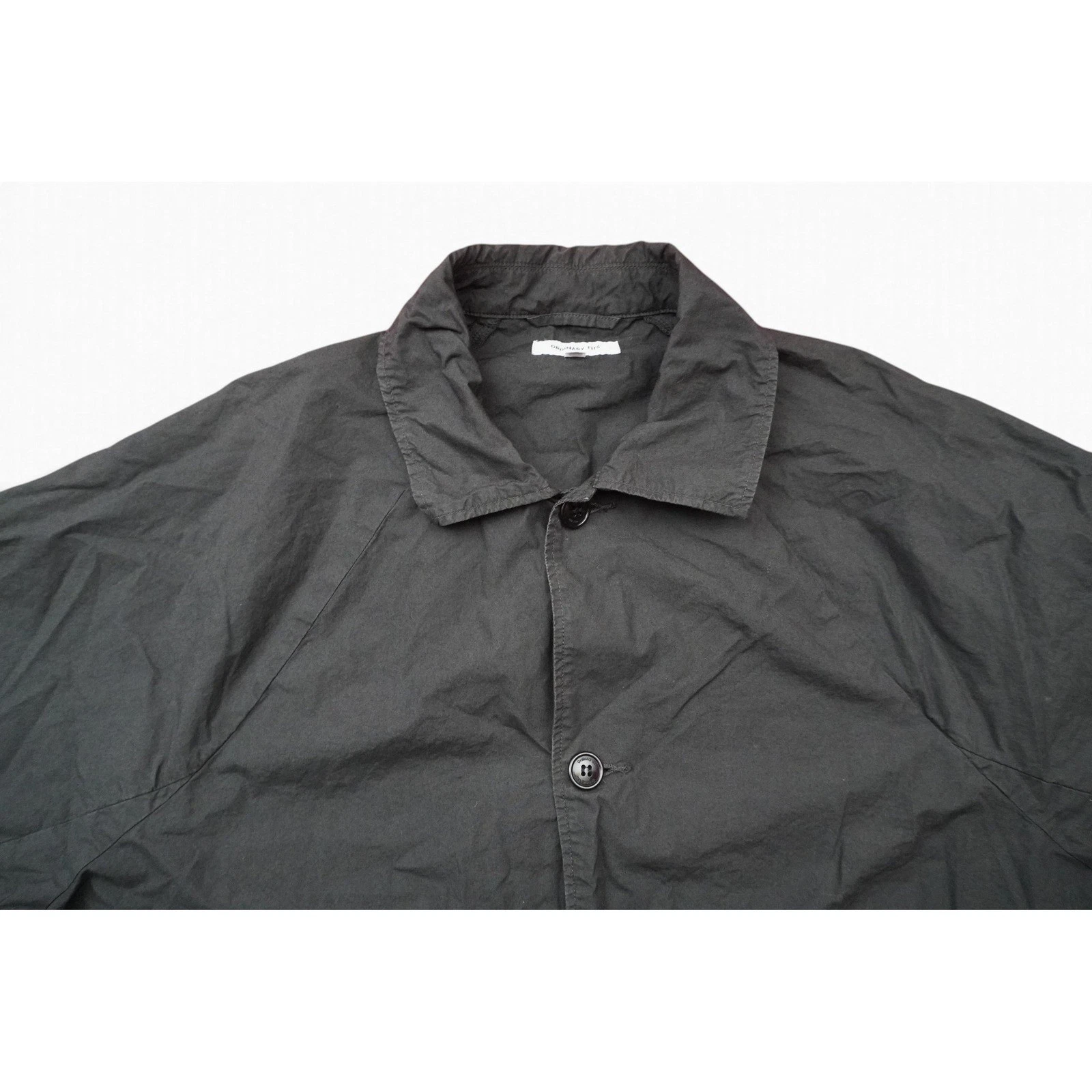 Ordinary Fits Quilt Deli Coat Mens 1 Black Cotton Japanese Shop Workwear Jacket - product detail image 3