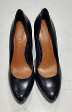 Nine West Women's High Heels 8.5 Black 4" Heel Round Toe Slip On Heels