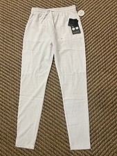Scrubaid Women's Jogger Scrub Pants White High Waisted 6-Pocket Size S Regular