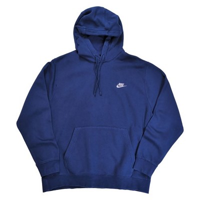 Nike Herren Hoodie Large dunkelblau gesticktes Logo Baumwolle