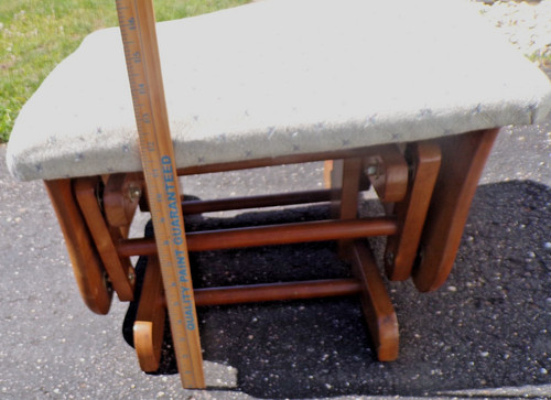 Vintage Oak Wood Nursery Glider Ottoman Footstool Baby Rocker Gliding Stool USA