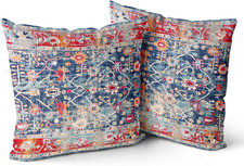 Boho Pillow Covers 18X18 Inch Set of 2 Boho Carpet Throw Pillows for Couch Navy