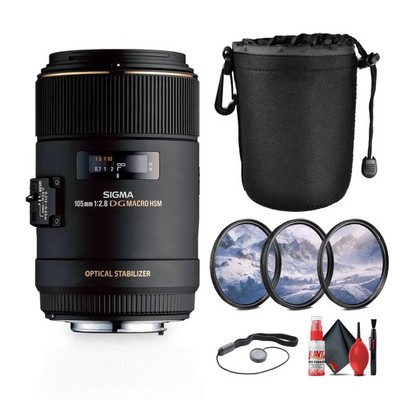 Sigma 105mm f/2.8 EX DG OS HSM Macro Lens for Canon Bundle